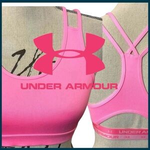 Under Armour HeatGear Bright Pink Sports Bra (S)